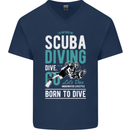 I'd Rather Be Scuba Diving Diver Funny Mens V-Neck Cotton T-Shirt Navy Blue
