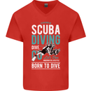 I'd Rather Be Scuba Diving Diver Funny Mens V-Neck Cotton T-Shirt Red