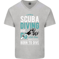 I'd Rather Be Scuba Diving Diver Funny Mens V-Neck Cotton T-Shirt Sports Grey