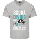 I'd Rather Be Scuba Diving Diver Funny Mens V-Neck Cotton T-Shirt Sports Grey