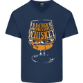 I'd Rather Be Someone's Whiskey Funny Mens V-Neck Cotton T-Shirt Navy Blue