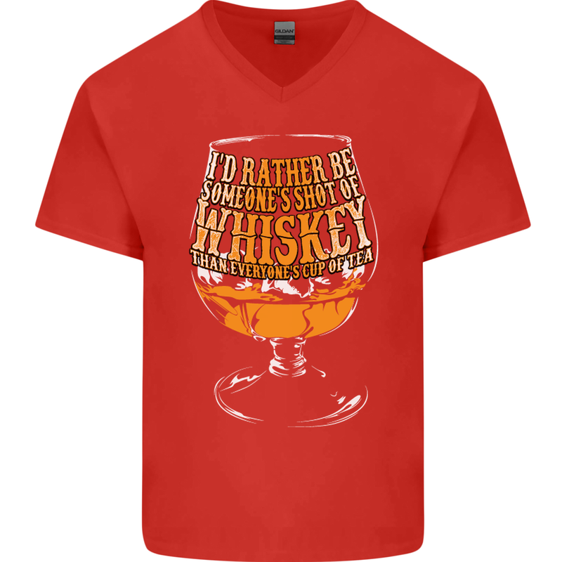 I'd Rather Be Someone's Whiskey Funny Mens V-Neck Cotton T-Shirt Red