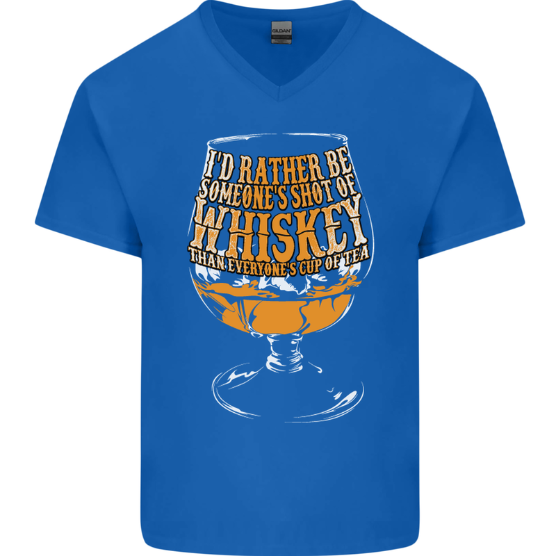 I'd Rather Be Someone's Whiskey Funny Mens V-Neck Cotton T-Shirt Royal Blue
