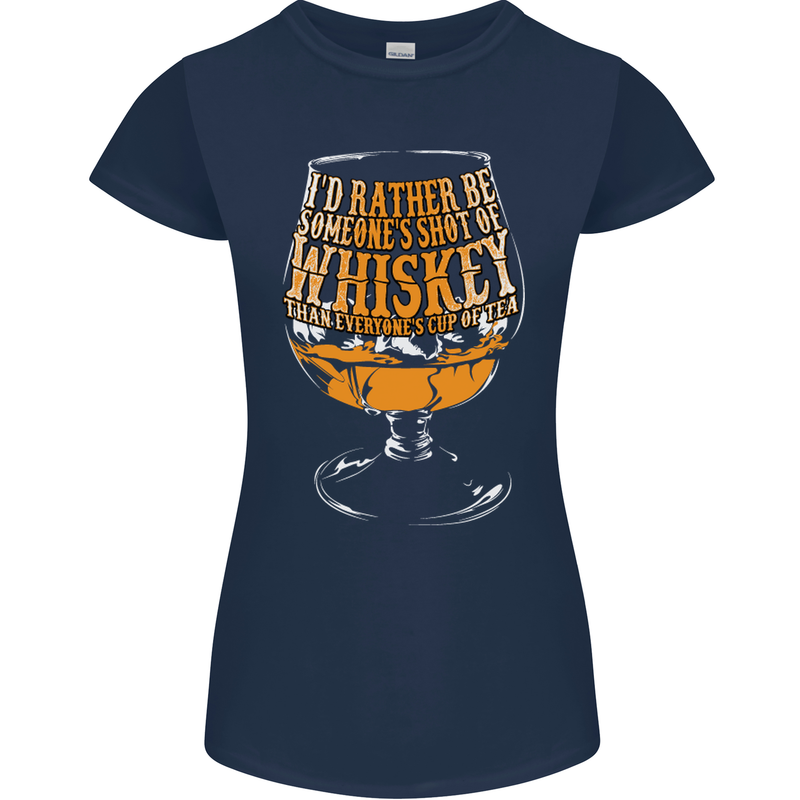 I'd Rather Be Someone's Whiskey Funny Womens Petite Cut T-Shirt Navy Blue
