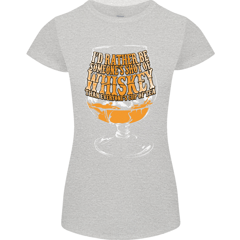 I'd Rather Be Someone's Whiskey Funny Womens Petite Cut T-Shirt Sports Grey