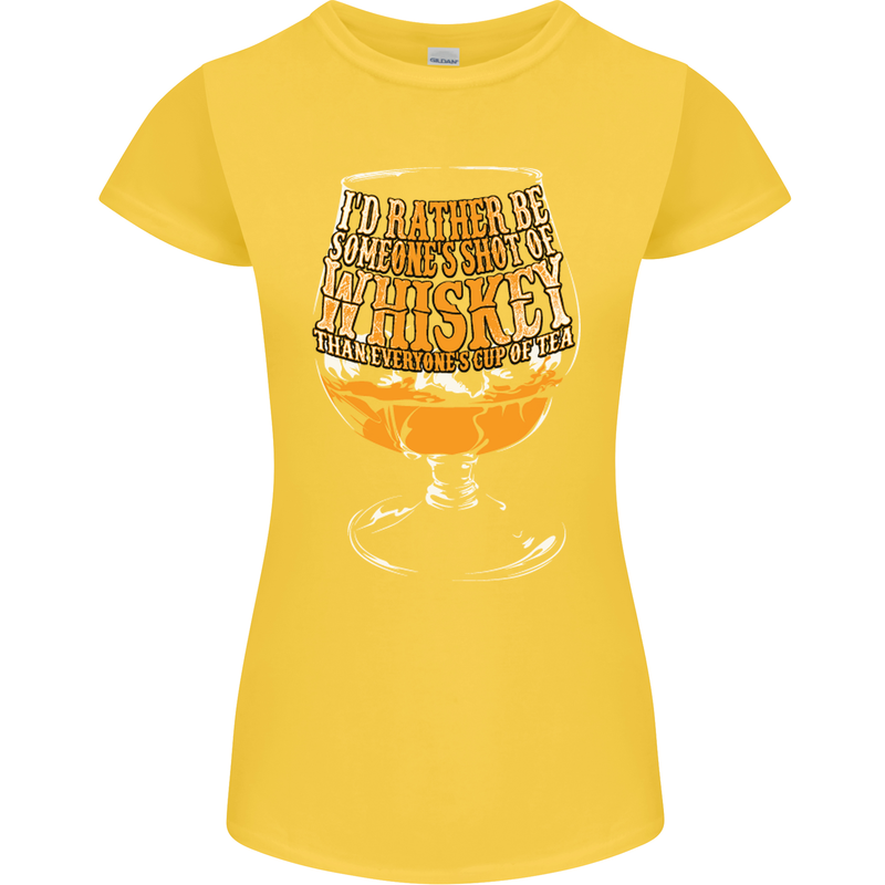 I'd Rather Be Someone's Whiskey Funny Womens Petite Cut T-Shirt Yellow