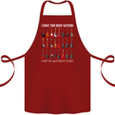 I have Too Many Guitars Guitarist Acoustic Cotton Apron 100% Organic Maroon