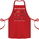 I have Too Many Guitars Guitarist Acoustic Cotton Apron 100% Organic Red