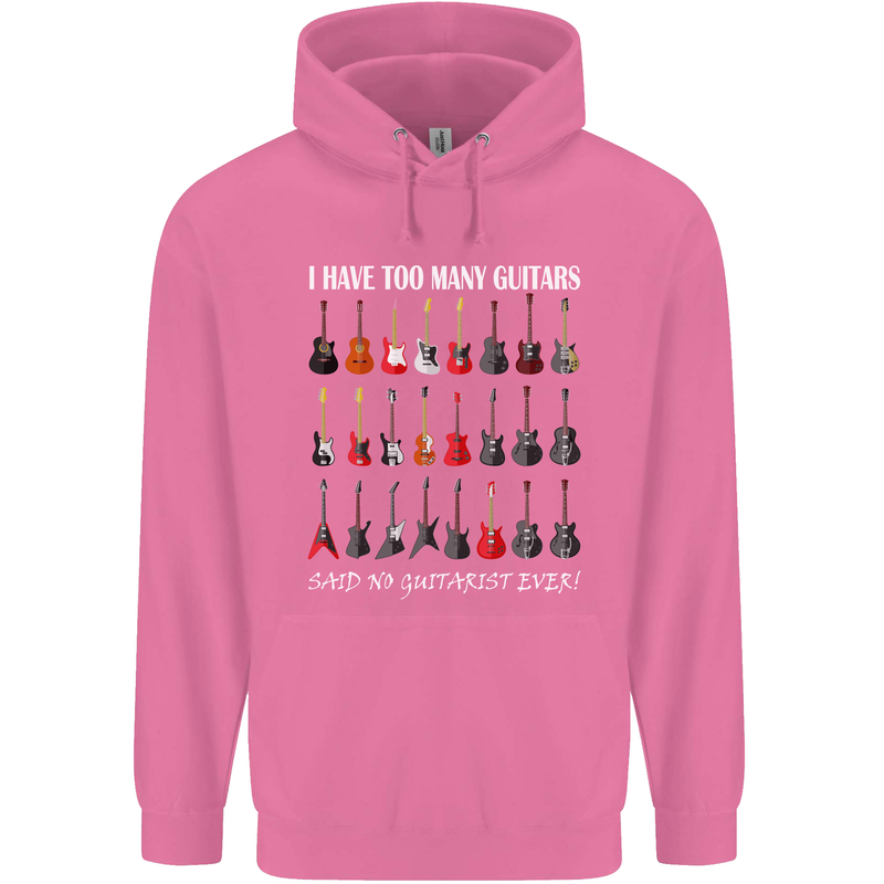I have Too Many Guitars Guitarist Acoustic Mens 80% Cotton Hoodie Azelea