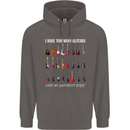 I have Too Many Guitars Guitarist Acoustic Mens 80% Cotton Hoodie Charcoal