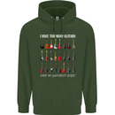 I have Too Many Guitars Guitarist Acoustic Mens 80% Cotton Hoodie Forest Green