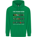 I have Too Many Guitars Guitarist Acoustic Mens 80% Cotton Hoodie Irish Green