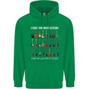 I have Too Many Guitars Guitarist Acoustic Mens 80% Cotton Hoodie Irish Green