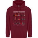 I have Too Many Guitars Guitarist Acoustic Mens 80% Cotton Hoodie Maroon