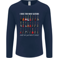 I have Too Many Guitars Guitarist Acoustic Mens Long Sleeve T-Shirt Navy Blue