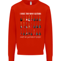 I have Too Many Guitars Guitarist Acoustic Mens Sweatshirt Jumper Bright Red