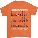 I have Too Many Guitars Guitarist Acoustic Mens T-Shirt Cotton Gildan Orange
