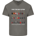 I have Too Many Guitars Guitarist Acoustic Mens V-Neck Cotton T-Shirt Charcoal