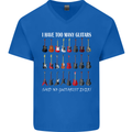 I have Too Many Guitars Guitarist Acoustic Mens V-Neck Cotton T-Shirt Royal Blue