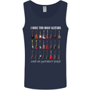 I have Too Many Guitars Guitarist Acoustic Mens Vest Tank Top Navy Blue