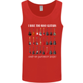 I have Too Many Guitars Guitarist Acoustic Mens Vest Tank Top Red
