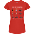 I have Too Many Guitars Guitarist Acoustic Womens Petite Cut T-Shirt Red