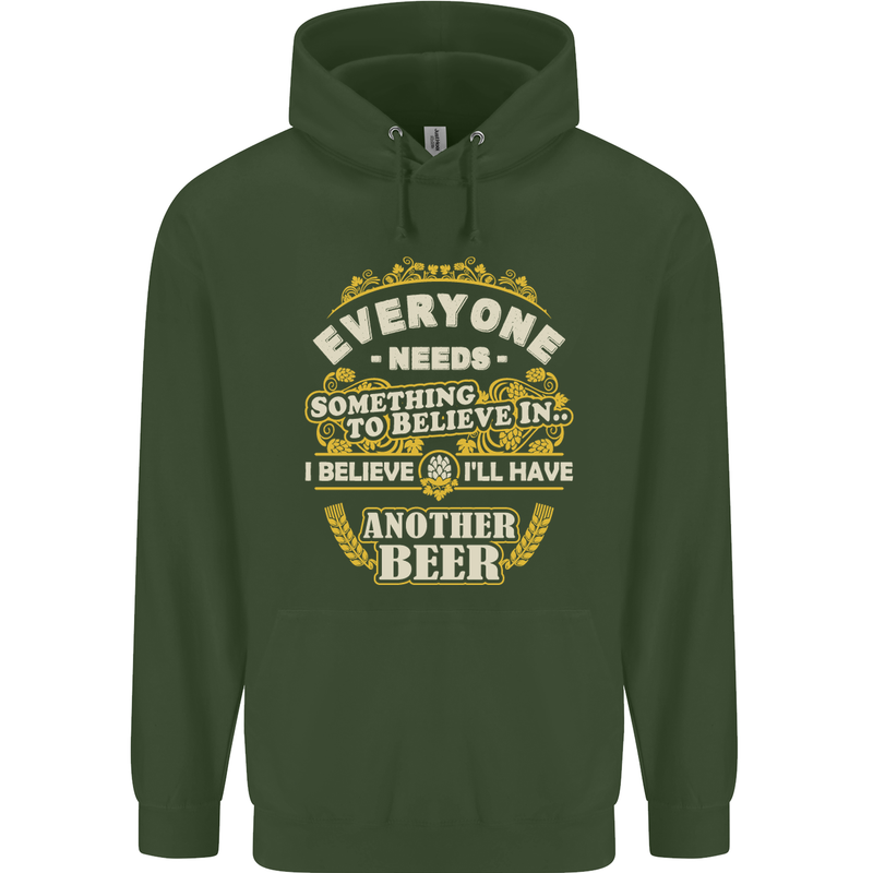 I'll Have Another Beer Funny Alcohol Mens 80% Cotton Hoodie Forest Green
