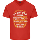 I'll Have Another Beer Funny Alcohol Mens V-Neck Cotton T-Shirt Red