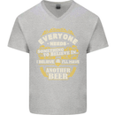 I'll Have Another Beer Funny Alcohol Mens V-Neck Cotton T-Shirt Sports Grey