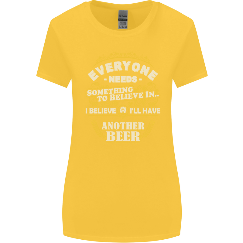 I'll Have Another Beer Funny Alcohol Womens Wider Cut T-Shirt Yellow
