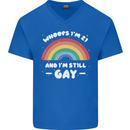 I'm 21 And I'm Still Gay LGBT Mens V-Neck Cotton T-Shirt Royal Blue