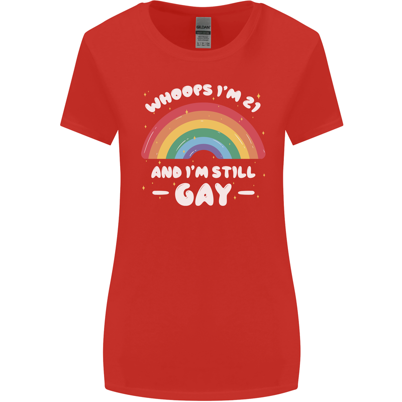 I'm 21 And I'm Still Gay LGBT Womens Wider Cut T-Shirt Red