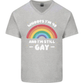 I'm 40 And I'm Still Gay LGBT Mens V-Neck Cotton T-Shirt Sports Grey