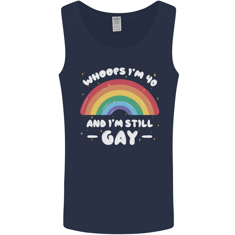 I'm 40 And I'm Still Gay LGBT Mens Vest Tank Top Navy Blue
