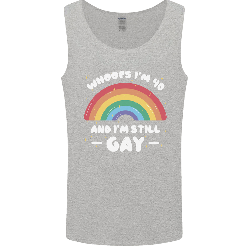 I'm 40 And I'm Still Gay LGBT Mens Vest Tank Top Sports Grey