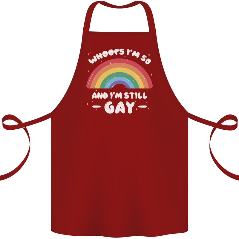 I'm 50 And I'm Still Gay LGBT Cotton Apron 100% Organic Maroon