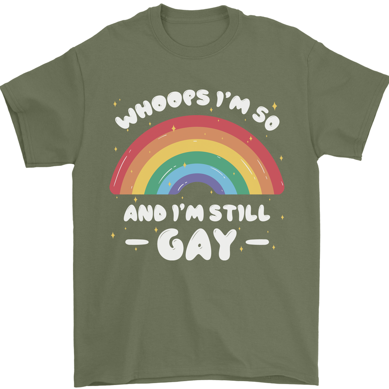 I'm 50 And I'm Still Gay LGBT Mens T-Shirt Cotton Gildan Military Green