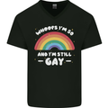 I'm 50 And I'm Still Gay LGBT Mens V-Neck Cotton T-Shirt Black