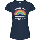 I'm 50 And I'm Still Gay LGBT Womens Petite Cut T-Shirt Navy Blue