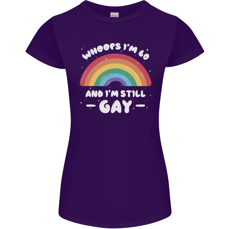 I'm 60 And I'm Still Gay LGBT Womens Petite Cut T-Shirt Purple