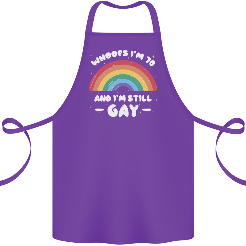 I'm 70 And I'm Still Gay LGBT Cotton Apron 100% Organic Purple