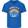 I'm 70 And I'm Still Gay LGBT Mens V-Neck Cotton T-Shirt Royal Blue