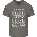 I'm Called Papa Grandparents Day Mens V-Neck Cotton T-Shirt Charcoal