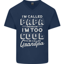 I'm Called Papa Grandparents Day Mens V-Neck Cotton T-Shirt Navy Blue