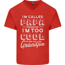 I'm Called Papa Grandparents Day Mens V-Neck Cotton T-Shirt Red