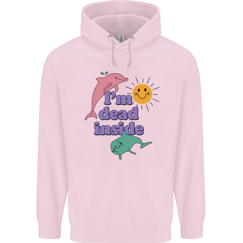 I'm Dead Inside Dolphins Sunrise Childrens Kids Hoodie Light Pink