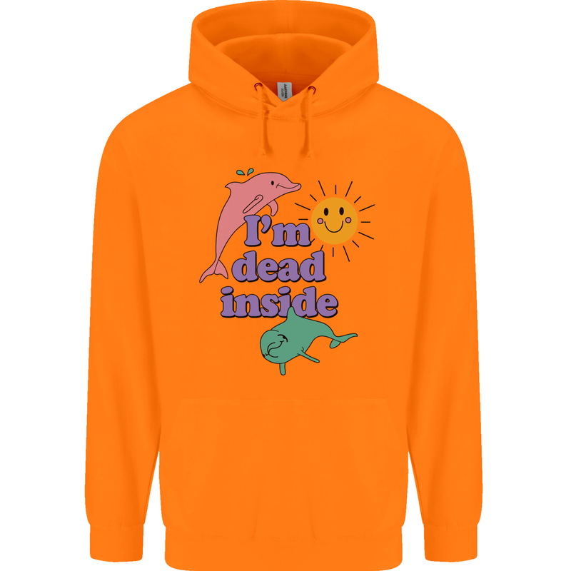 I'm Dead Inside Dolphins Sunrise Childrens Kids Hoodie Orange