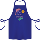 I'm Dead Inside Dolphins Sunrise Cotton Apron 100% Organic Royal Blue