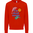 I'm Dead Inside Dolphins Sunrise Kids Sweatshirt Jumper Bright Red
