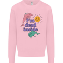I'm Dead Inside Dolphins Sunrise Kids Sweatshirt Jumper Light Pink